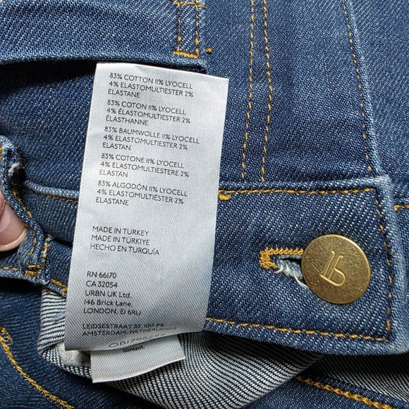 Pilcro Flare Jeans Womens 25 Blue Patch Pocket Stretch Denim Anthropologie - Picture 5 of 13